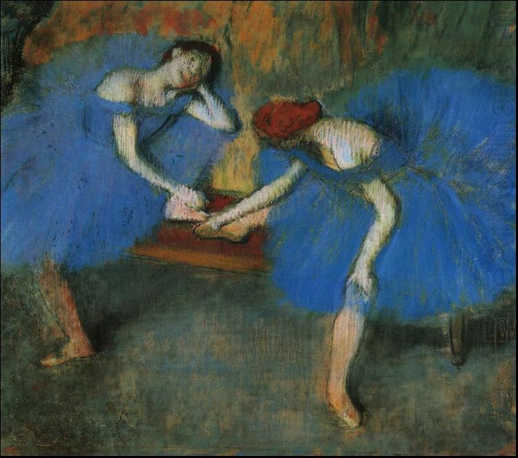 Edgar Degas Two Dancers in Blue china oil painting image